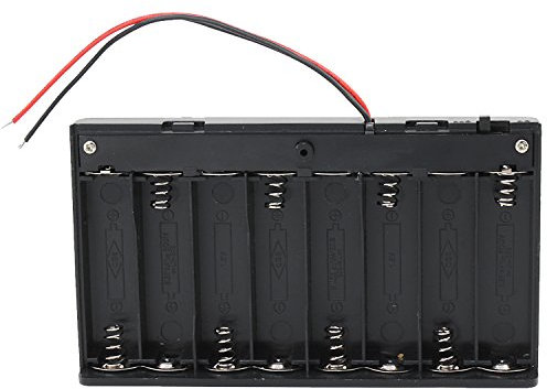 KEESIN AA 12V Batteriehalter Fall Kunststoff Akku Aufbewahrungsbox mit EIN/AUS Schalter und Befestigung Kabelbinder (8 Solts * 2 Stück)