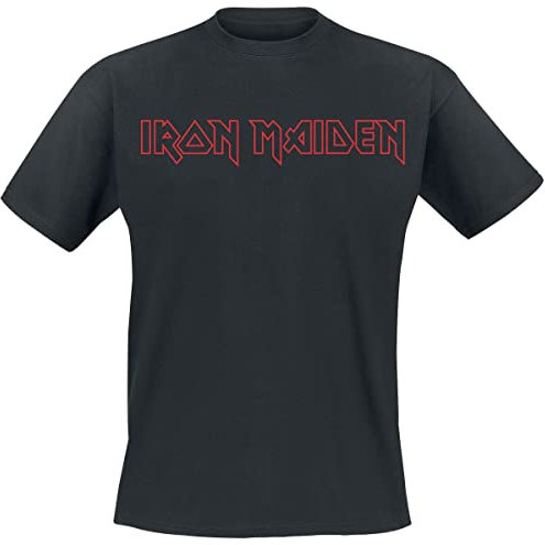 Iron Maiden Revised Logo Männer T-Shirt schwarz 5XL 100% Baumwolle Band-Merch, Bands