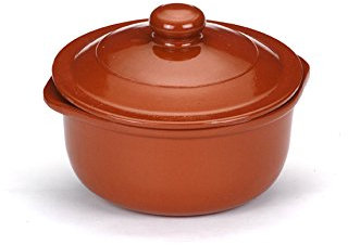 RAIMUNDO SÁNCHEZ Cazuela de Barro con tapadera 24 cm, 2.5 litros, Miel