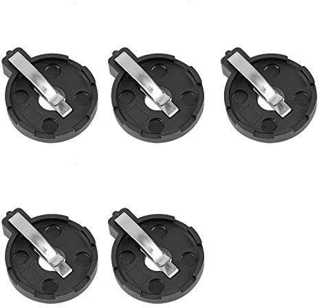 sourcing map 5 Pcs CR2025 CR2016 Horizontal Battery Holder Black Container Case