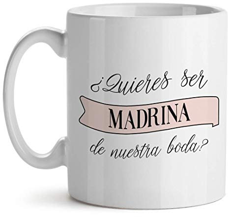 Kadoo Regalos Taza Personalizable Boda Quieres Ser Mi Madrina