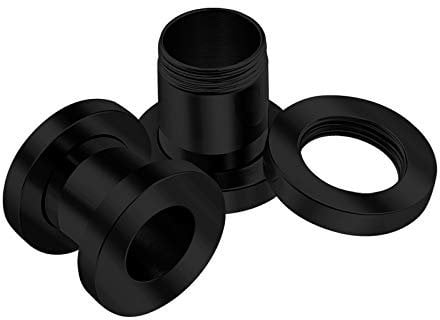 KJM FASHION 2 Stk Schwarz Eloxiert 7mm 1g Fleischtunnel Screw Tunnel Ear Plug Ohren Stecker Dehnstab Ringe Eyelet Piercing Schmuck 1865