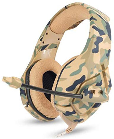 Gaming Headset Turtle Beach, Wired Noise Reduction Stereo Gaming Headphone,camouflage With Microphone Sweatproof High Clarity Sound Magnetic Comfortable LED Light, For PC Laptop Mobile Phone Travel Wo