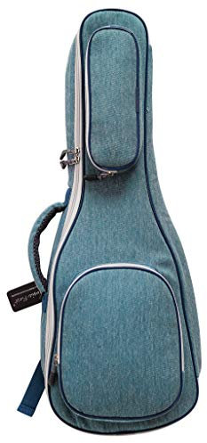 MUSIC FIRST Original Design Jeans-Tasche, 15 mm dick, Vintage-Stil, Denim-Guitalele-Tasche, weiche Gitarrentasche. (76 - 78,7 cm) Bitte überprüfen Sie das Foto Nr. 2 und messen Sie Ihre Gitarre