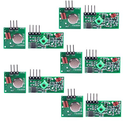 Hailege 5 Sets 433M Transmitter + Receiver Kit High Frequency Super Regenerative Transceiver Module for Burglar Alarm