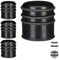 Relaxdays 4 x Türstopper für den Boden, Schwerer Türpuffer, für Türen & Fenster bei Luftzug, 3 Gummiringe, ∅ 7 cm, schwarz