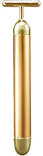 Masseur de beauté en or 24 carats avec rouleau pour le visage, masseur anti-rides, anti-rides, lifting et raffermissant (doré).