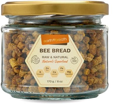 Earthbreath Pan de abeja 170g - Polen de abeja fermentado naturalmente - Perga / ambrosia natural pura y cruda - Libre de cualquier aditivo artificial