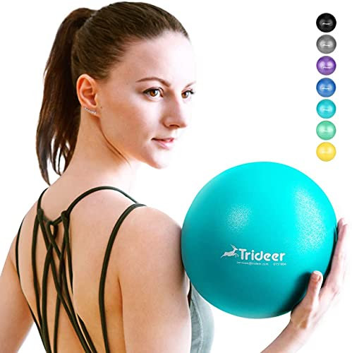 Trideer Dicker Gymnastikball, Anti-Burst Pilates Ball, 45-85 cm sitzball büro,für Balance, Yoga als Fitness Kleingeräte und Balance Stuhl im Gym-Home-Büro (9inch, Türkis)