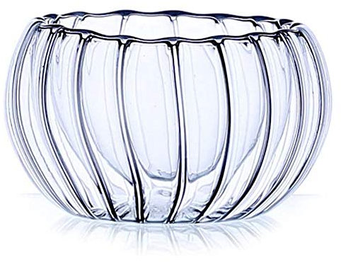 SHUKUILIUDT Whiskey Decanter Whisky Glasses 6Pcs/Lot Double Wall Glass Mini Pumpkin Stripe Shot Glass Design Anti-hot Tea Cup Cheap Liquor Wine Glasses Wholesale