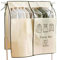 EXLECO Abdeckung für Kleiderständer 120 × 120 cm Anti-Staub Abdeckung Staubschutz vor Feuchtigkeit Garderobenständer Kleidung Schutzhülle Kleiderschutzhülle Staubdicht Kleidersack mit Magic Tape Beige