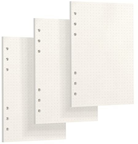 Skycase A5 Gepunktet Refill Papier [3 Packungen, 135 Blatt/270 Seiten], 6 Löcher Lose Blätter, Nachfüllpapier für Filofax, Ringbücher, Notizen, Skizze, Einsätze