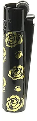 Clipper Metall Micro Feuerzeug Gas Feuerzeuge Edles Design inkl. + DHB - Geschenk Box Motive/Matt/Glänzend (Rose of Gold/Black)