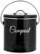 Innoteck Essentials Compost Bucket - 3 Litre Kitchen Composting Bucket - Charcoal Filters and Lid for Indoor Organic Food Waste Recycling - Metal Kitchen Compost Bin - Black