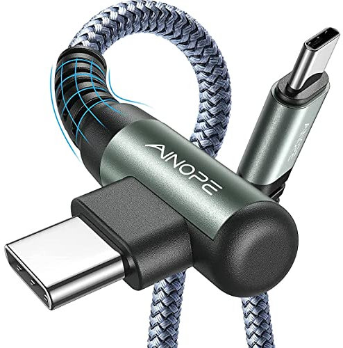 AINOPE USB C Kabel 60W Ladekabel USB C PD3.0 Schnellladekabel USB C, Nylon für iPhone 16 Pro Max Samsung Galaxy S24 S23 S22 Note 20 iPad Pro Air mini Macbook Pixel, 1M, grau