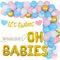 Twins Baby Shower Decorations It's Twins Glitter Paper Banner Pink and Blue Balloon Garland Kit Oh Babies Folienballon Mummy To Be Schärpe für Twin Gender Reveal Party Supplies