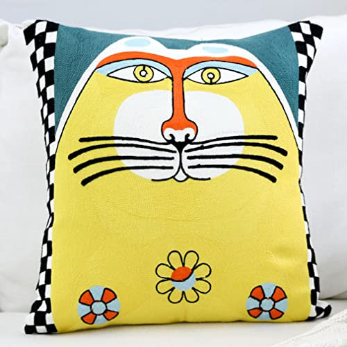 Nunubee Cartoon minimalist cute pillow set of office household cotton backrest yellow 45 * 45cm