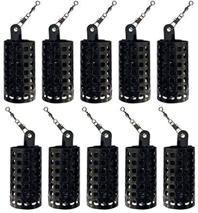Obelunrp Fischerei Köder Käfigköderfalle Metallkarpfen Angelgerät Feeder Köderhalter Trap Basking Feeder Halter Für Wild Angeln 10 stücke 60g Angelköder Käfig
