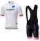 SGCIKER Italien Tour Team Weißes Radtrikot Set für Männer, Sommer Kurzarm-Radtrikot MTB-Bike-Bekleidung Bib Short Kits 9D Gel Pad (S)