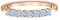 MOONEYE Halbes Ewigkeitsband 2 mm runder blauer Aquamarin-Edelstein 925er Sterlingsilber-Ring mit sieben Steinen (Roségold Vermeil, 24)