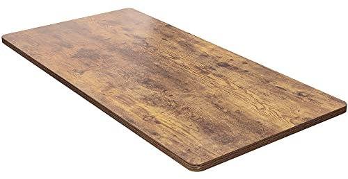FEZIBO Grundsolide Tischplatte, 140 x 60 cm Schreibtischplatte, Perfekt für DIY höhenverstellbare Schreibtisch, MDF-Material, Braun