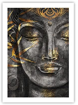 Wandposter Art Prints 50x70cm Poster ohne Rahmen Buddha Gold Bodhisattva Küche Wanddeko Bild Wand Kunstdruck Deko Wandbilder Dekoration Wohnzimmer Schlafzimmer Modern Wall Art Decor - P2XPA50x70-4442