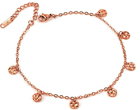 Kim Johanson Edelstahl Damen Fußkettchen *Verschiedene Modelle* in Roségold mit einem starken Karabinerverschluss inkl. Schmuckbeutel
