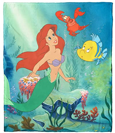Northwest Little Mermaid/Ariel Silk Touch Überwurfdecke, 127 x 152,4 cm, Unterwasserfreunde