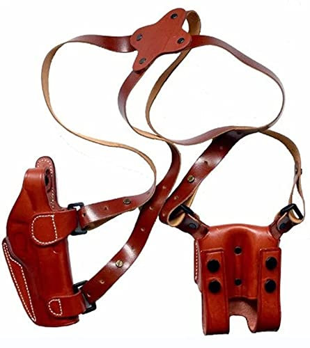 Mittelalterliches PU-Leder Verdeckter Pistolenhalfter Mit Verstellbarem Schultergurt Riemen Revolverholster Mit Magazintasche Für Halloween-Cosplay-Kostümzubehör