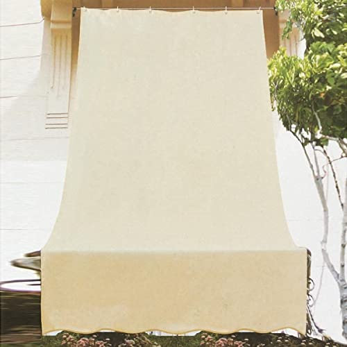 fashion home Pagano Tenda da Sole con Anelli per Esterno Impermeabile Tinta Unita Panna - Dimensioni Varie