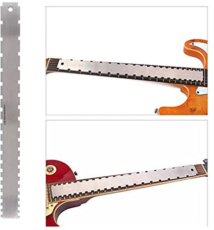 ALEOHALTER Guitar Neck Notched Straight Edge Guitar Luthiers Tool, 24.75 Notched Fret Board Straight Edge Luthiers Measuring Tools for Guitars Neck Leveling Ruler for Most Electric Guitars Fretboard