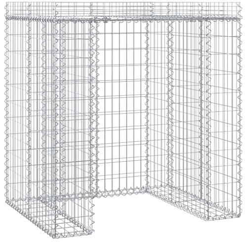 vidaXL Mur de gabion pour poubelle 110x91x120 cm fer galvanis�