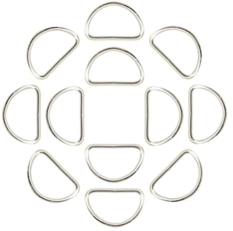 Ruidee 100 Stück Metall D Ringe 15mm D-förmigen Schnallen D Befestigungsringe D Ringe Halbringe