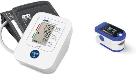 A&D Medical Blood Pressure Monitor BIHS Approved UK Blood Pressure Machine UA-611 and UP-200 Pulse Oximeter