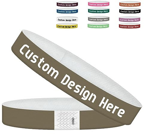100 Stück Individuelle Farbige Tyvek-Armbänder für Veranstaltungen, Maßgeschneiderte Wasserfeste Papierarmbänder, mit Ihrem Text Bedruckte Armbänder für Clubkonzerte, Partys, Festivals