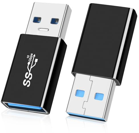 AIYEEN USB 3.0 Male to Female Adapter (2 Pack), OTG 3.0 USB A to A Adapter, Data Cable Extension