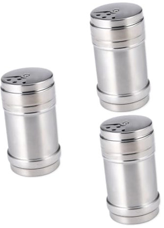 PRETYZOOM 3stücke Edelstahl Gewürzstreuer Rotierbarer Einstellbarer Gewürzbehälter Für Salz Pfeffer Und Multifunktional Hitzebeständig Für Küche Und Gastronomie