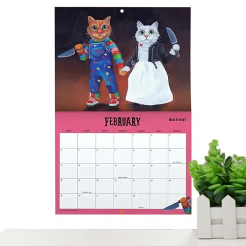 Generic Kalender 2024 Katzen | Scaredy Cats Monatskalender 2024 | 27,9 x 20,3 cm 12 Monatskalender, Jahresplaner, Wandkalender, Weihnachten