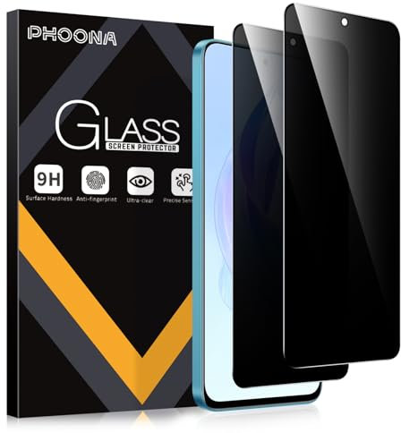Phoona 2 Pièces Anti-Espion Verre Trempé pour Honor 90 Lite 5G, Privacy Protection D'écran pour Honor 90 Lite, Anti-Peeping, Anti-Spy, Dureté 9H, Anti Rayures Film Protection