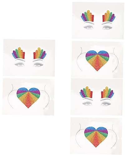 Didiseaon 6pcs Pride Day Stickers Face Body Stickers Lgbtq Gay Pride Rainbow Art Design