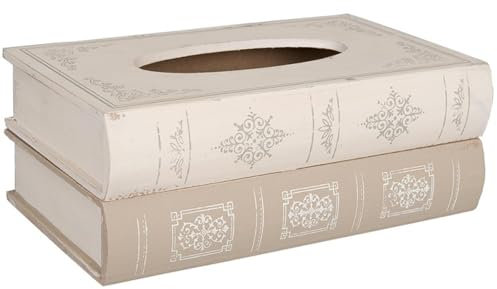 itsisa Taschentuchbox Bücher aus Holz 27x16x10 cm - Kosmetiktücher Box, Taschentuchspender, Tücherbox
