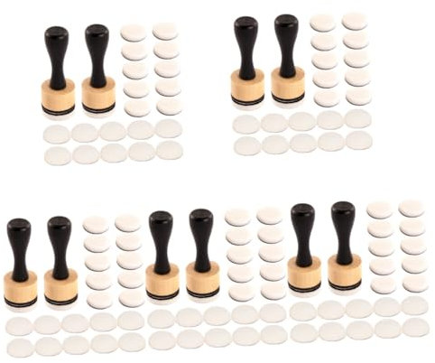 Operitacx 5 Ensembles pinceau éponge encrer outil éponges mousse d'estampage éponge de tampon de peinture à l'huile mélanger modèle manche en bois mourir phoque caoutchouc