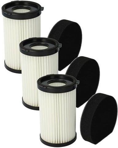 vhbw 3x filtro a lamelle compatibile con DCG BS3070 aspirapolvere portatile, scopa elettrica - Incl. filtro in spugna