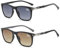 Lanomi Bifokal Lesebrille mit Sonnenschutz Damen Herren Rechteckige UV Schutz Gradient Grau Braun Sonnenbrille mit sehstärke 2 Stück Schwarz Rahmen(Braun+Grau Linse) 1.5