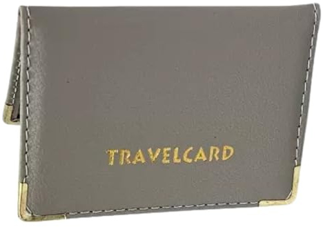 HITHIKA - New Leather Oyster Travel Card Bus Pass Holder Wallet Rail Card Cover CASE (Gray)