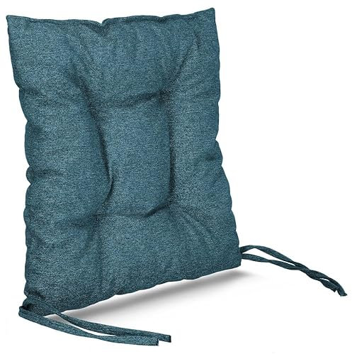 MG Design Stuhlkissen 40x40 cm blau - Stuhlkissen mit Bändern, Steppkissen, Bodenkissen - Sitzkissen für Gartenstuhl, für Indoor und Outdoor, Outdoor Stuhlauflage als Stuhl Kissen