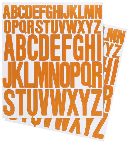 PATIKIL 12 Blatt Selbstklebende Buchstaben Aufkleber Orange, 2.5cm/5cm Vinyl Aufkleber Buchstaben zum Aufkleben Wetterfest für Scrapbook Grußkarten Briefkasten Ordner Notizbuch Flasche