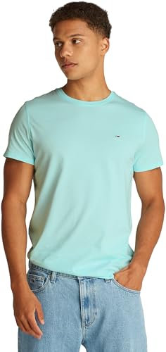 Tommy Jeans Herren TJM Xslim Jersey Tee Dm0dm04411 S/S T-Shirt, Green (Spring Mint), L EU