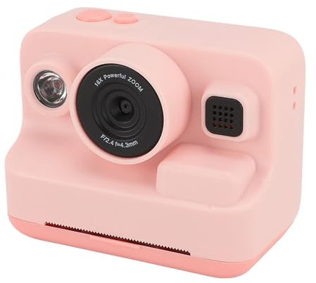 Kinder-Sofortbildkamera, 1080P 12 MP Kinder-Druckkamera mit 3-Rollen-Fotopapier, Selfie-Kamera, Weihnachtsgeburtstagsüberraschung für Jungen und Mädchen (PINK)