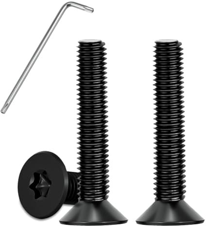 Tornillos Cabeza Avellanada Torx 30 Piezas,M6 x 40mm Tornillo Mecánico Acero Inoxidable,Tornillos Para Metales Rosca Completa, Para Equipos De Maquinaria Y Muebles Para El Hogar(Negro)